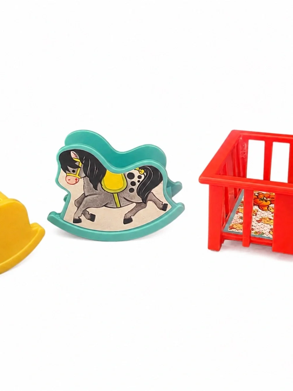 Vintage 1972 Fisher-Price Little People Nursery Set #761 Playpen Rocking Horse